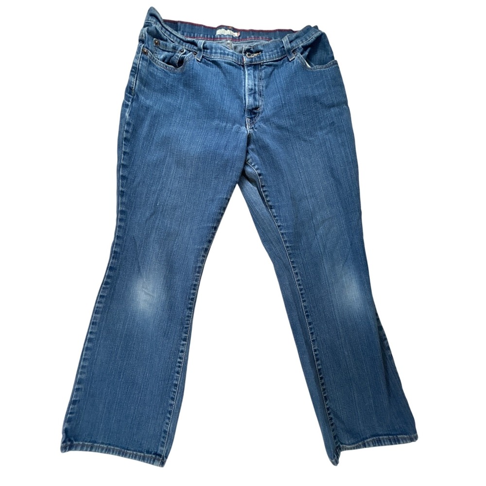 Levis 550 Relaxed Bootcut Jeans Medium Wash Blue Denim 12 Short
